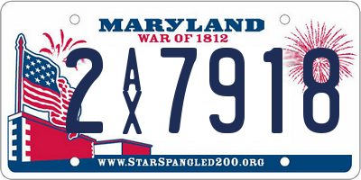 MD license plate 2AX7918