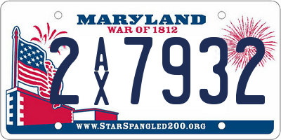 MD license plate 2AX7932