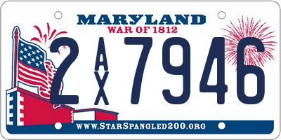 MD license plate 2AX7946