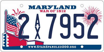 MD license plate 2AX7952