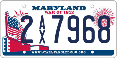 MD license plate 2AX7968