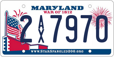 MD license plate 2AX7970
