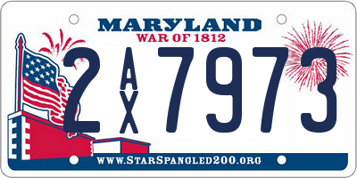 MD license plate 2AX7973