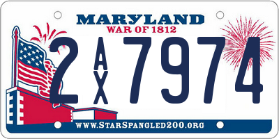 MD license plate 2AX7974