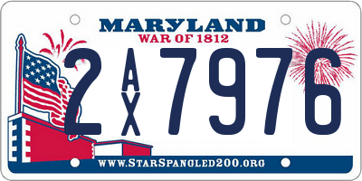 MD license plate 2AX7976
