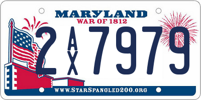 MD license plate 2AX7979