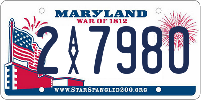 MD license plate 2AX7980