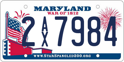 MD license plate 2AX7984