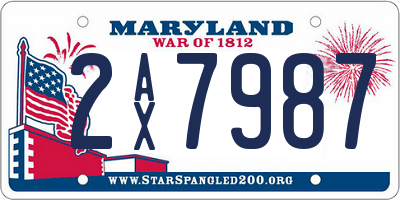 MD license plate 2AX7987