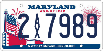 MD license plate 2AX7989