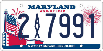 MD license plate 2AX7991