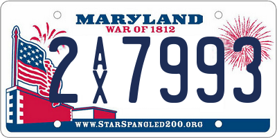 MD license plate 2AX7993