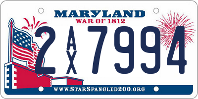 MD license plate 2AX7994