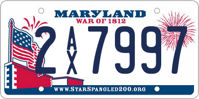MD license plate 2AX7997