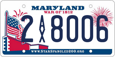 MD license plate 2AX8006