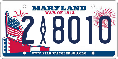 MD license plate 2AX8010