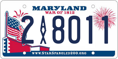 MD license plate 2AX8011