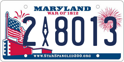 MD license plate 2AX8013