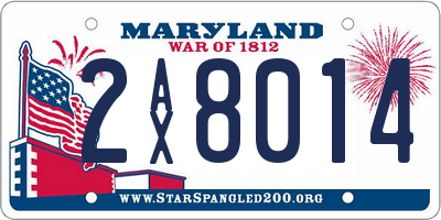 MD license plate 2AX8014