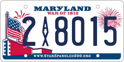 MD license plate 2AX8015