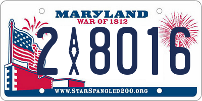 MD license plate 2AX8016