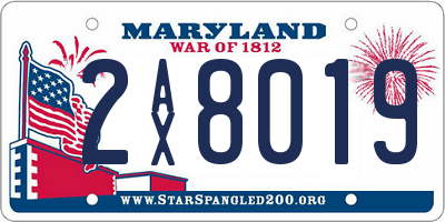 MD license plate 2AX8019