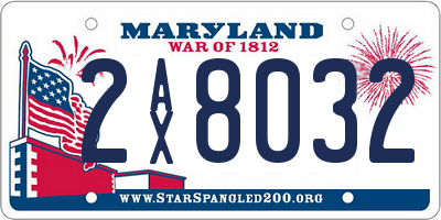 MD license plate 2AX8032