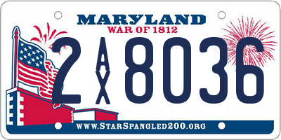 MD license plate 2AX8036