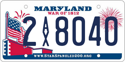 MD license plate 2AX8040