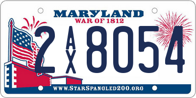 MD license plate 2AX8054