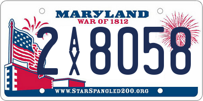 MD license plate 2AX8058