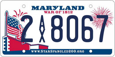 MD license plate 2AX8067