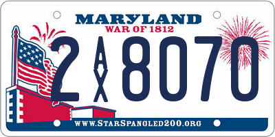 MD license plate 2AX8070