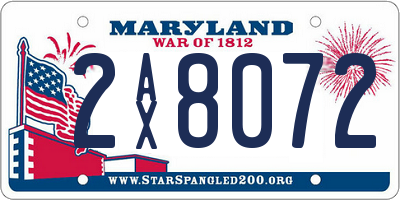 MD license plate 2AX8072