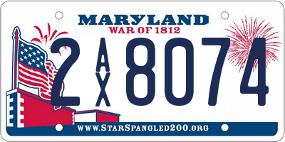 MD license plate 2AX8074