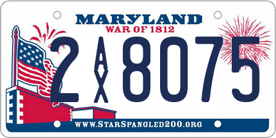 MD license plate 2AX8075