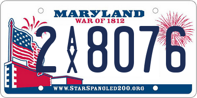 MD license plate 2AX8076