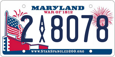 MD license plate 2AX8078