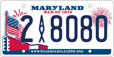 MD license plate 2AX8080