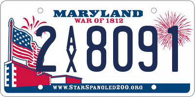 MD license plate 2AX8091