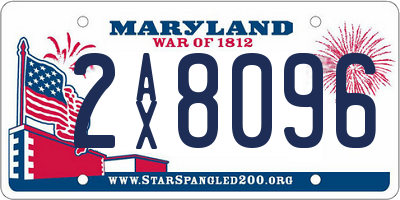 MD license plate 2AX8096