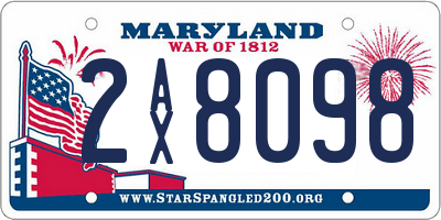 MD license plate 2AX8098