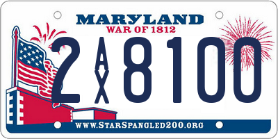MD license plate 2AX8100