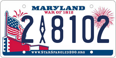 MD license plate 2AX8102