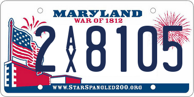 MD license plate 2AX8105