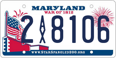 MD license plate 2AX8106