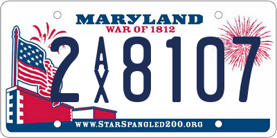 MD license plate 2AX8107