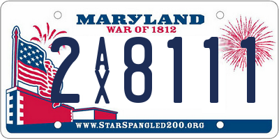 MD license plate 2AX8111