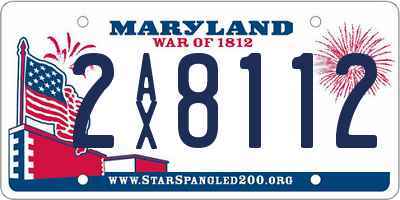 MD license plate 2AX8112