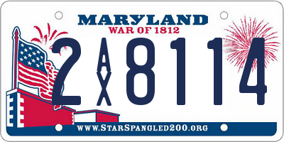 MD license plate 2AX8114